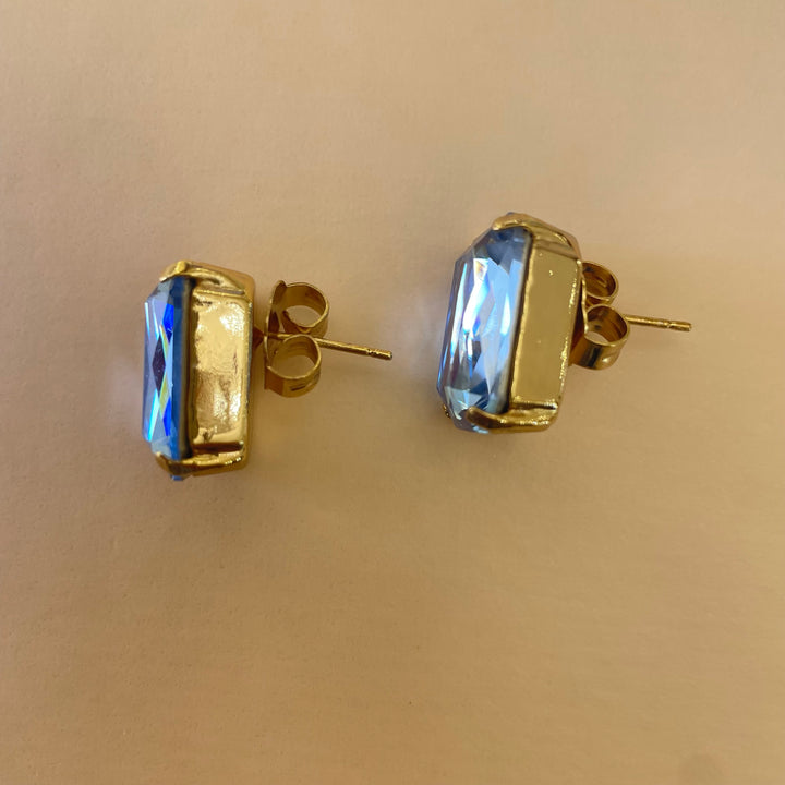 Light blue Swarovski crystals studs