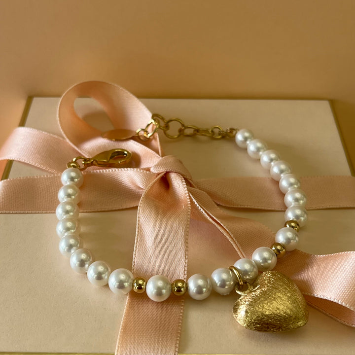 Heart gold & pearls set