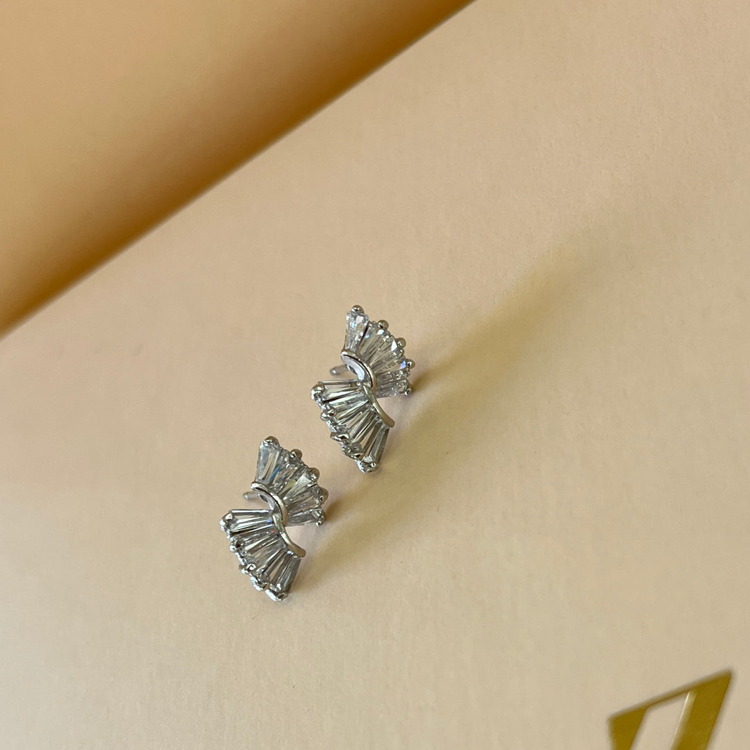 Silver zircone baguette studs