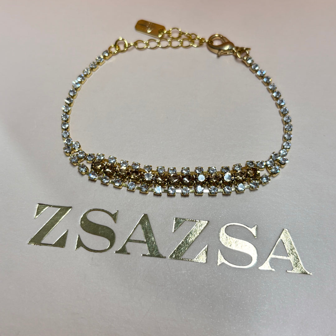 Bronze rhinestone gold plated set