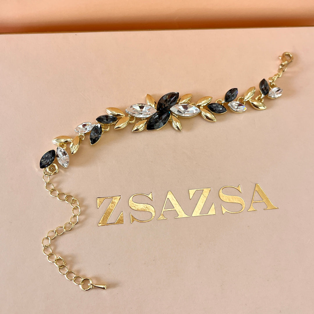 Marquise grey Swarovski crystals set