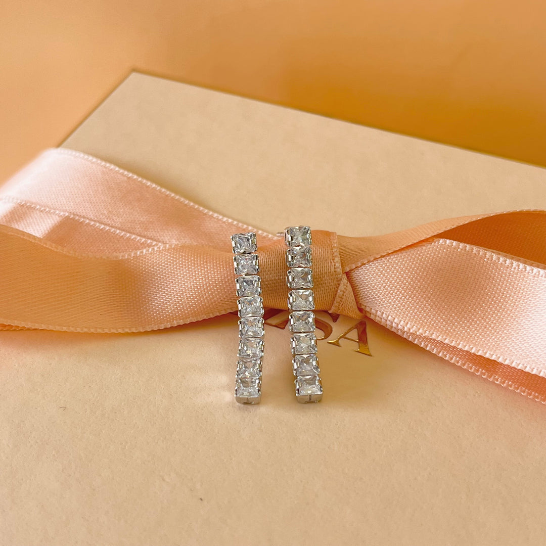 Silver zircone earrings