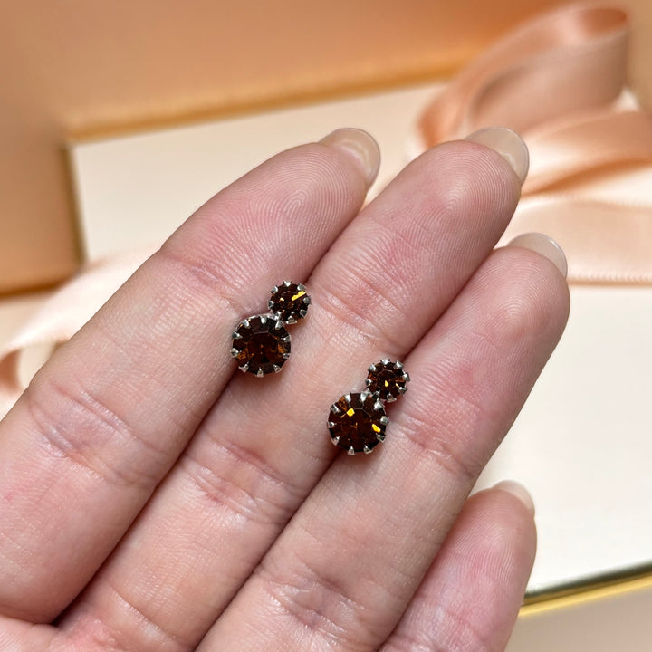 Casual brown earrings