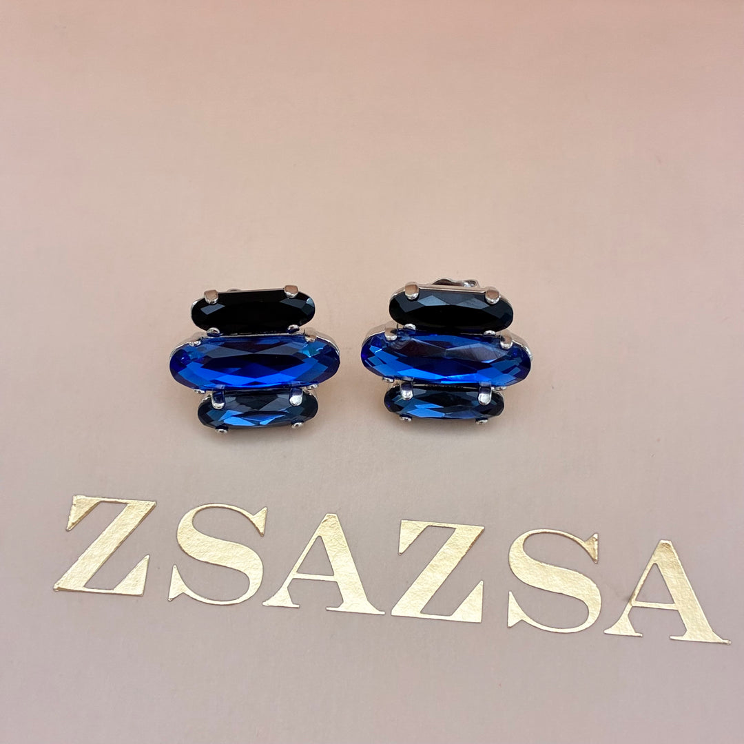 Blue and black Swarovski crystals set