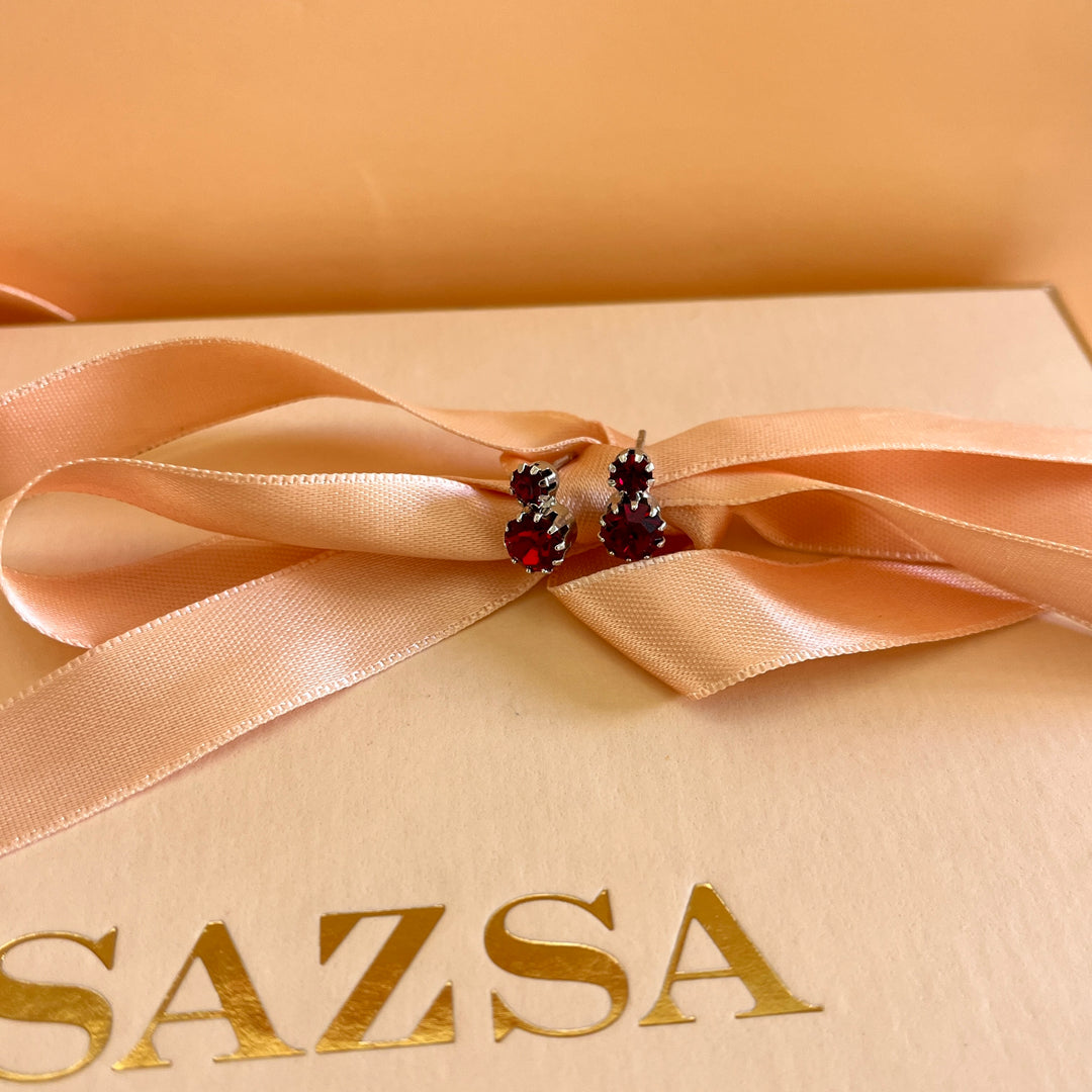 Dark red Swarovski Crystals studs