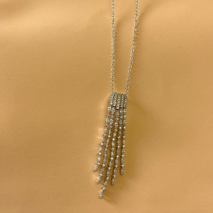 Silver zircone fringe set