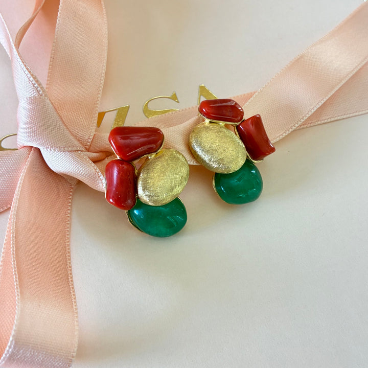 Handmade semi precious stones earrings