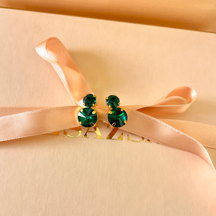 Dark green preciosa crystals studs
