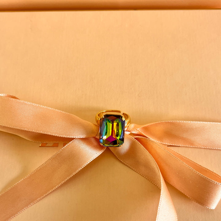 Watermelon rectangular Swarovski crystals set