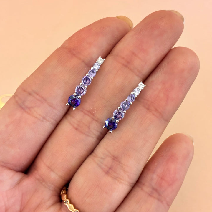 Shades of purple dainty silver set