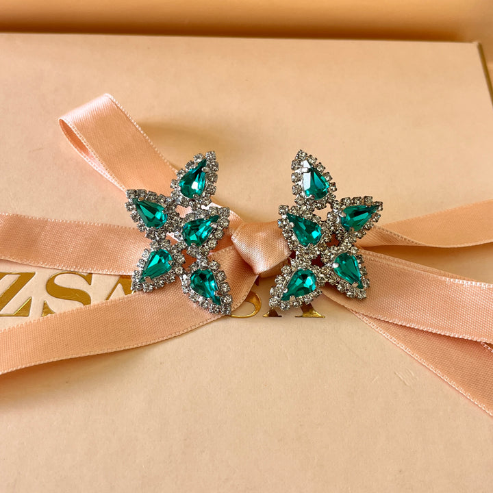 Mint teardrop preciosa crystal set