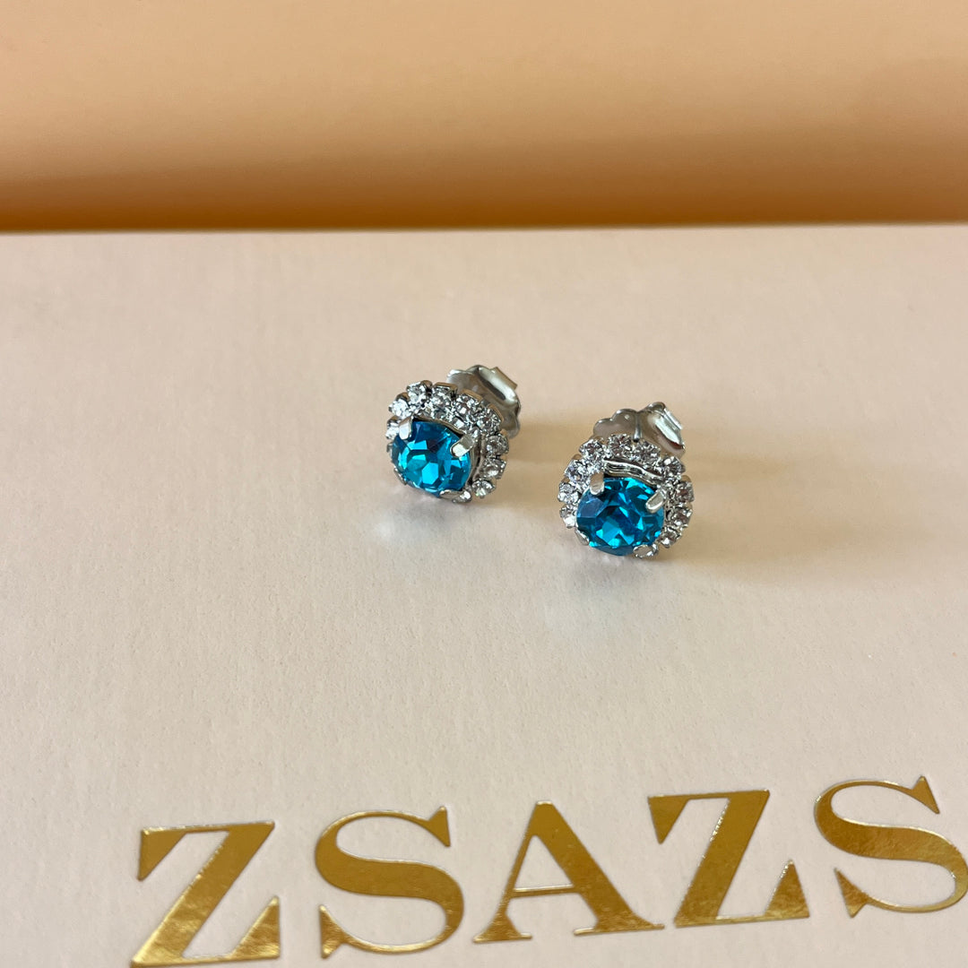 Turquoise Swarovski crystals set