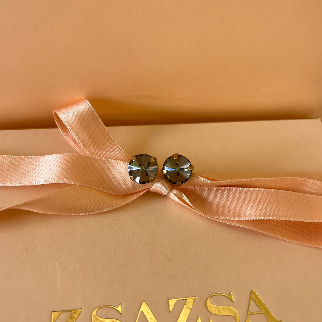 Grey preciosa crystals studs