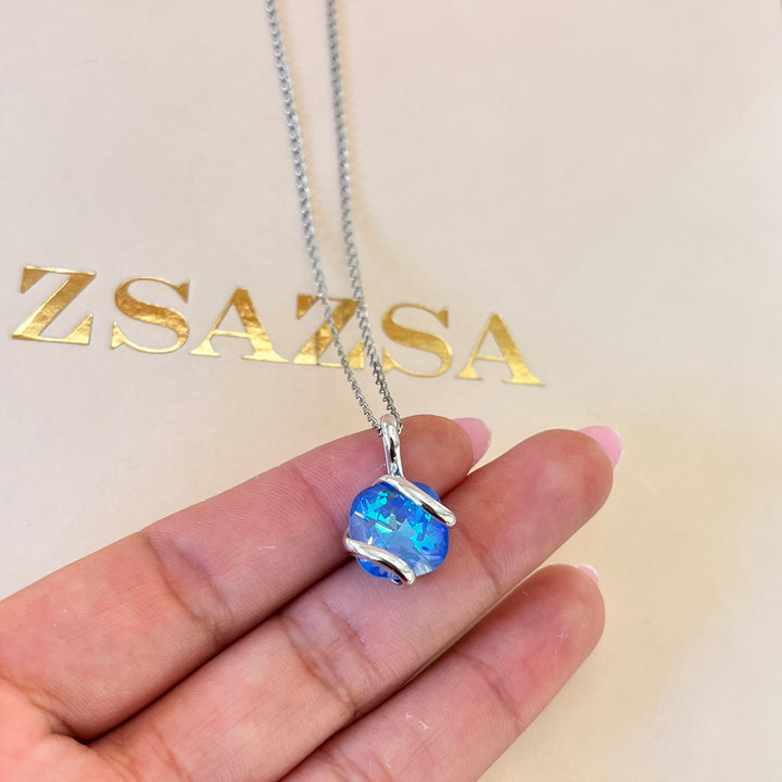 Intense light blue murano pendant & ring