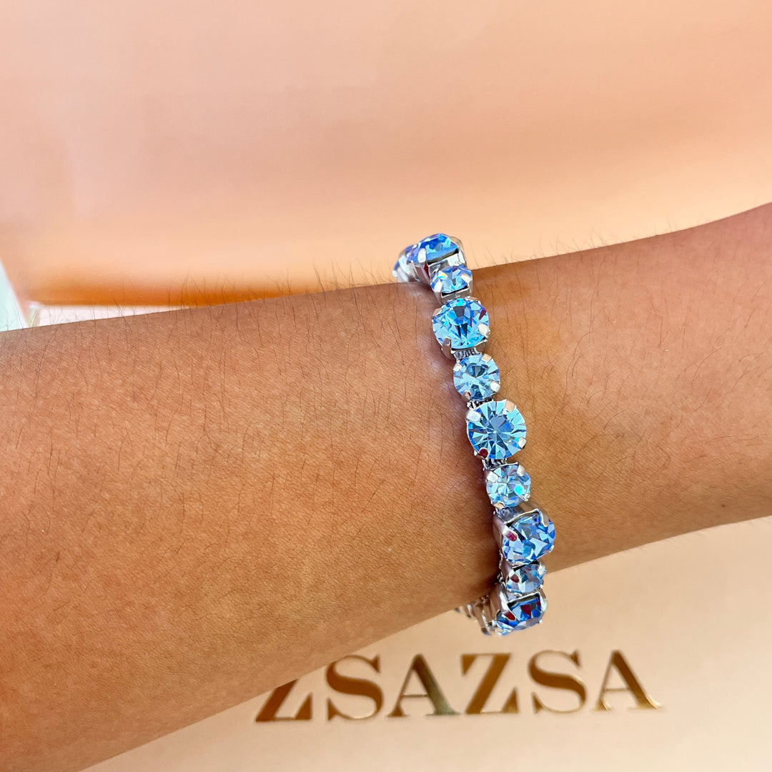 Light blue Swarovski crystals bracelet