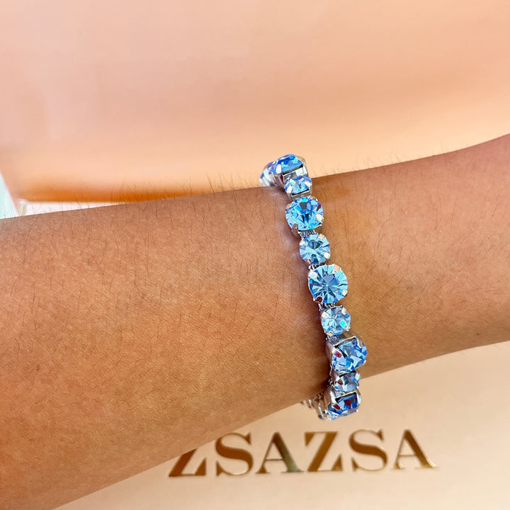 Light blue Swarovski crystals bracelet