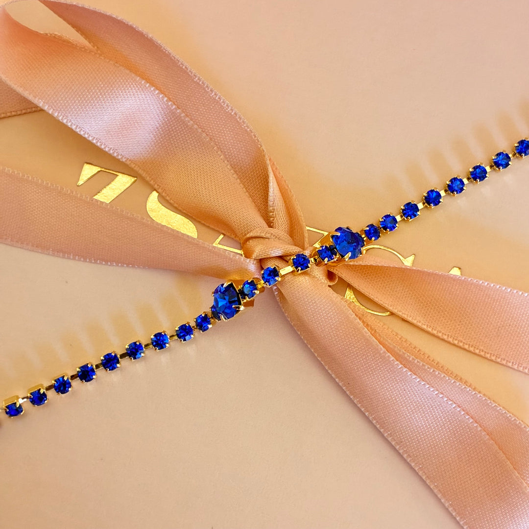 Royal blue Swarovski crystals bracelet