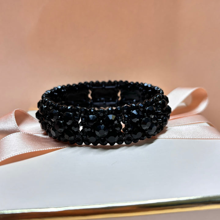 All black rhinestone bangle
