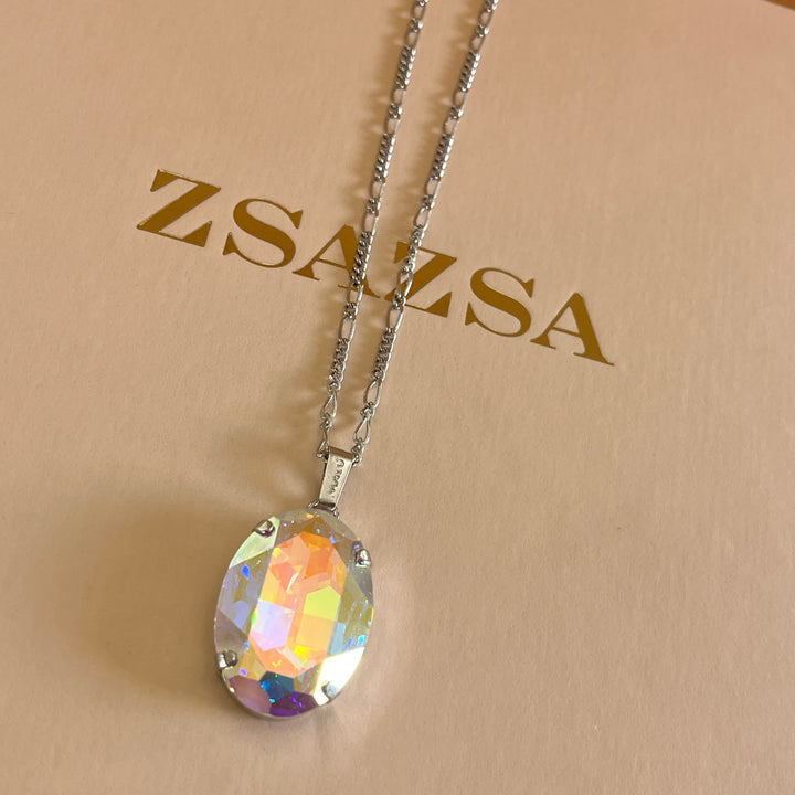 Aurora borealis Swarovski crystal pendant