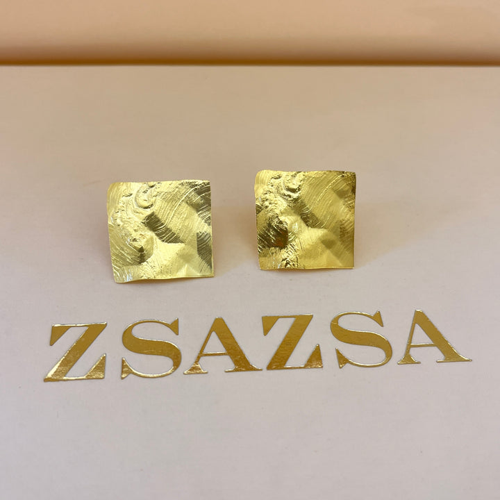 Gold handmade studs & ring