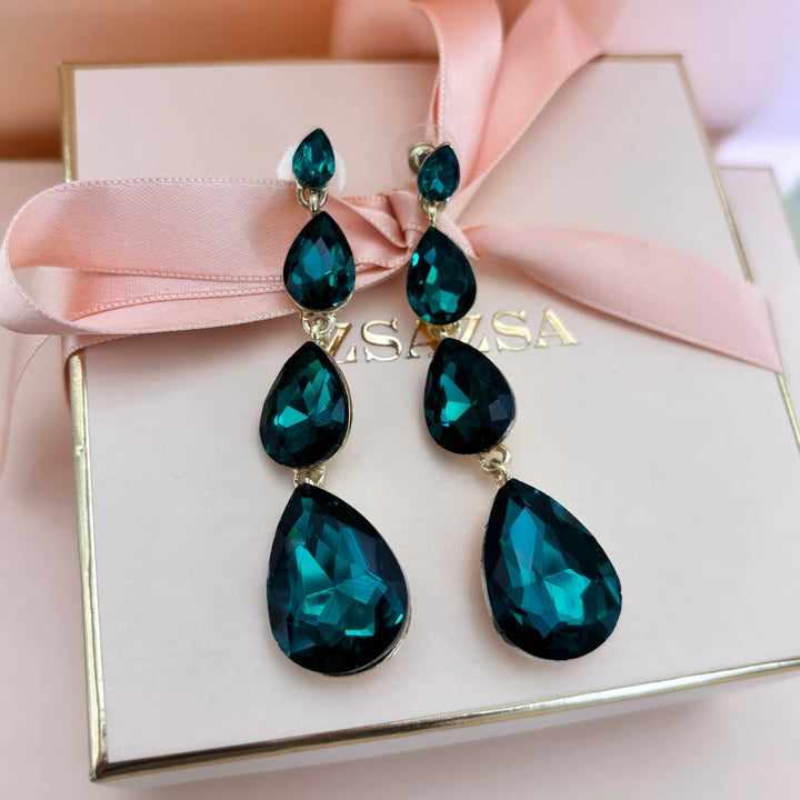 Dark green Teardrop Earrings