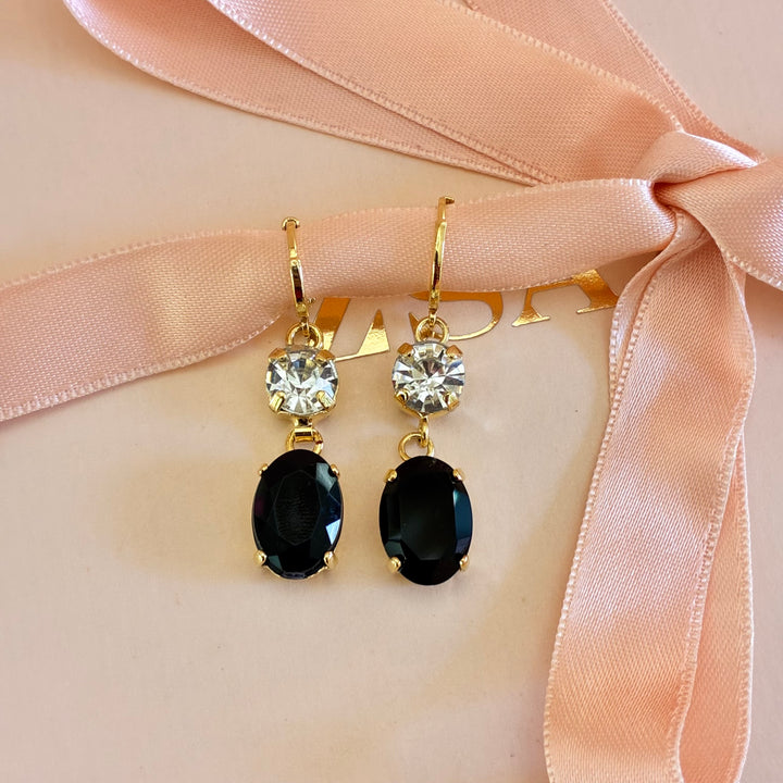 Black Preciosa crystals hooks