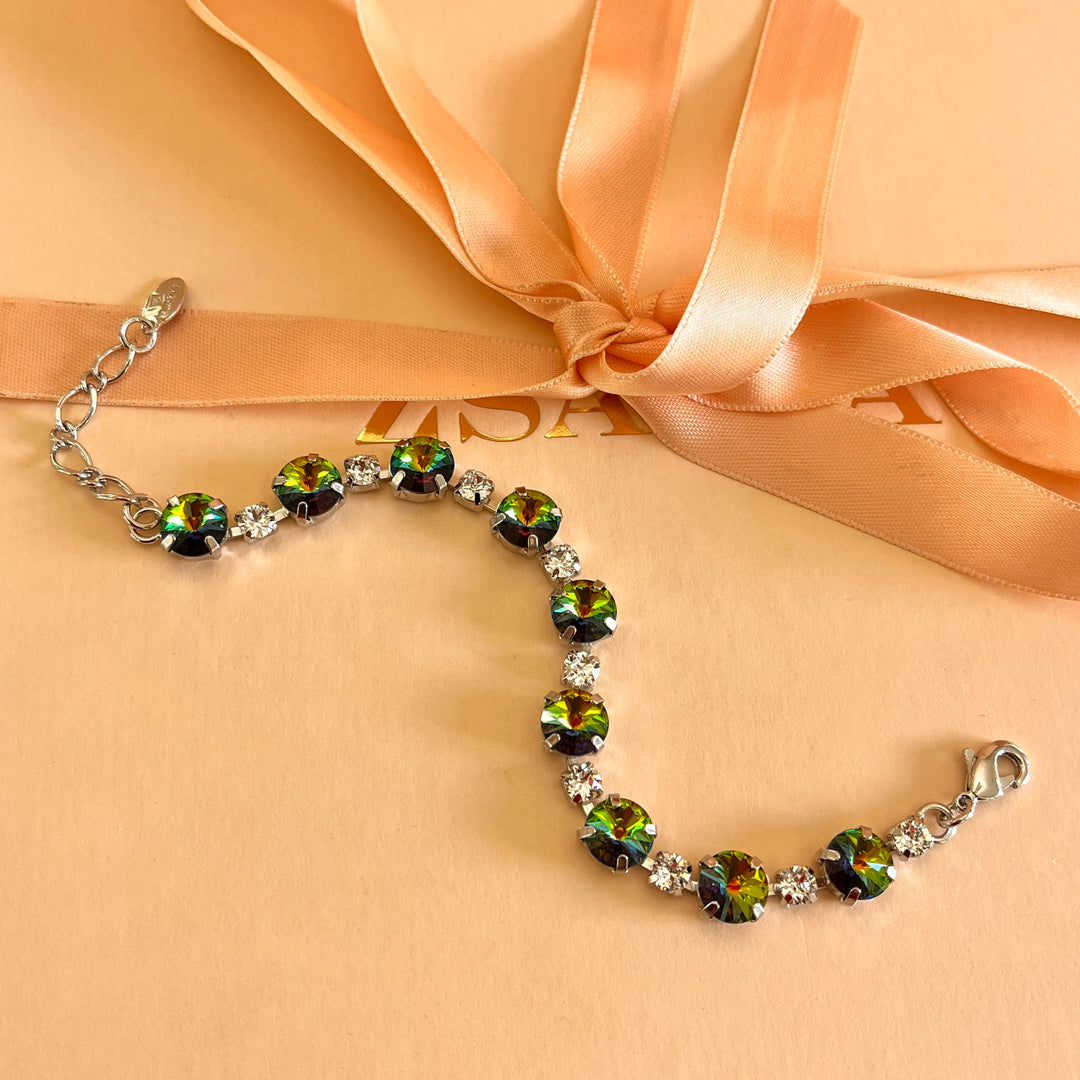 Watermelon Swarovski crystals bracelet