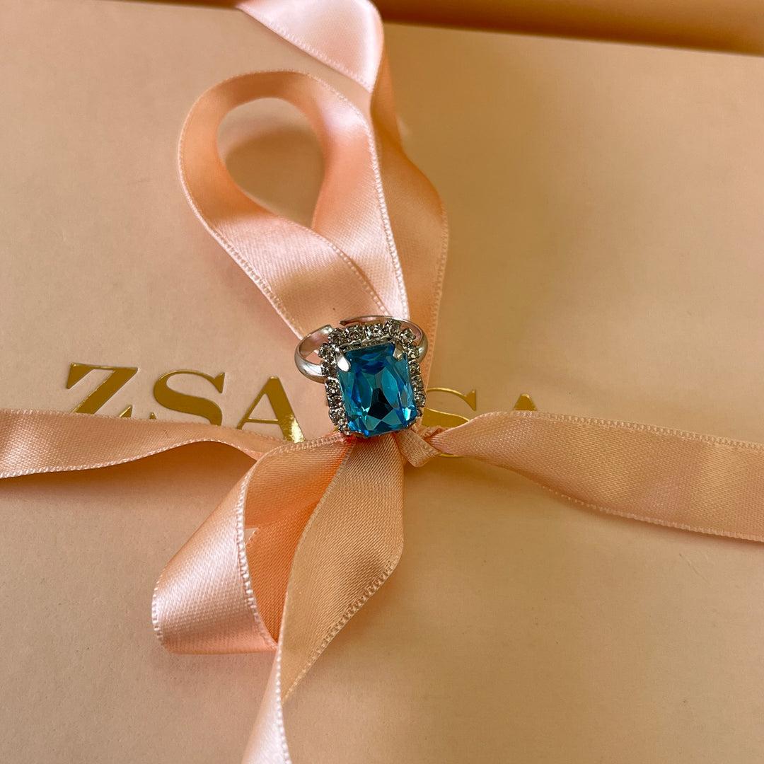 Turquoise preciosa crystal ring