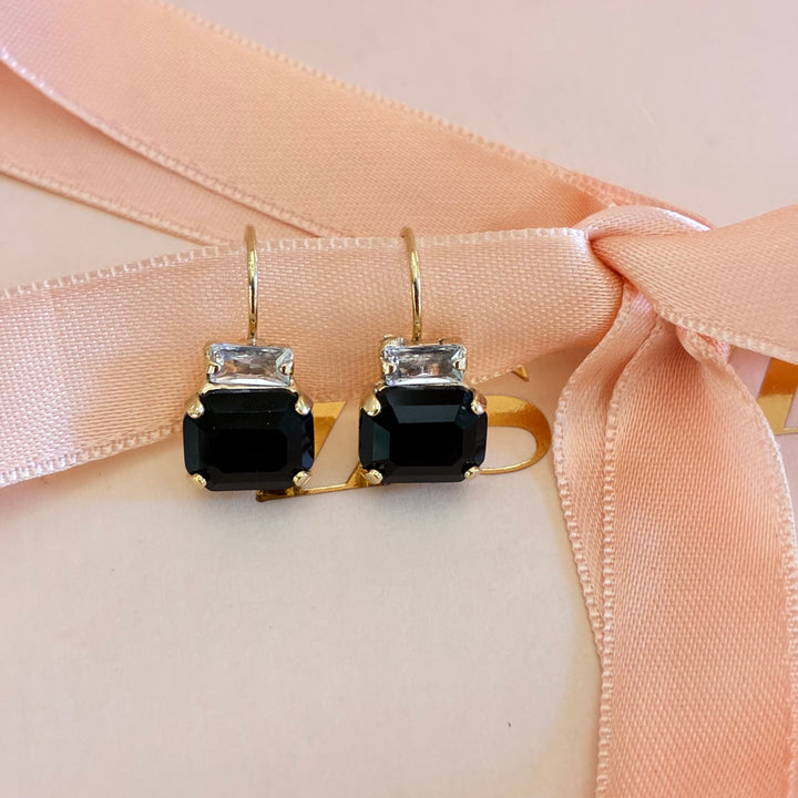 Black Swarovski crystals hooks