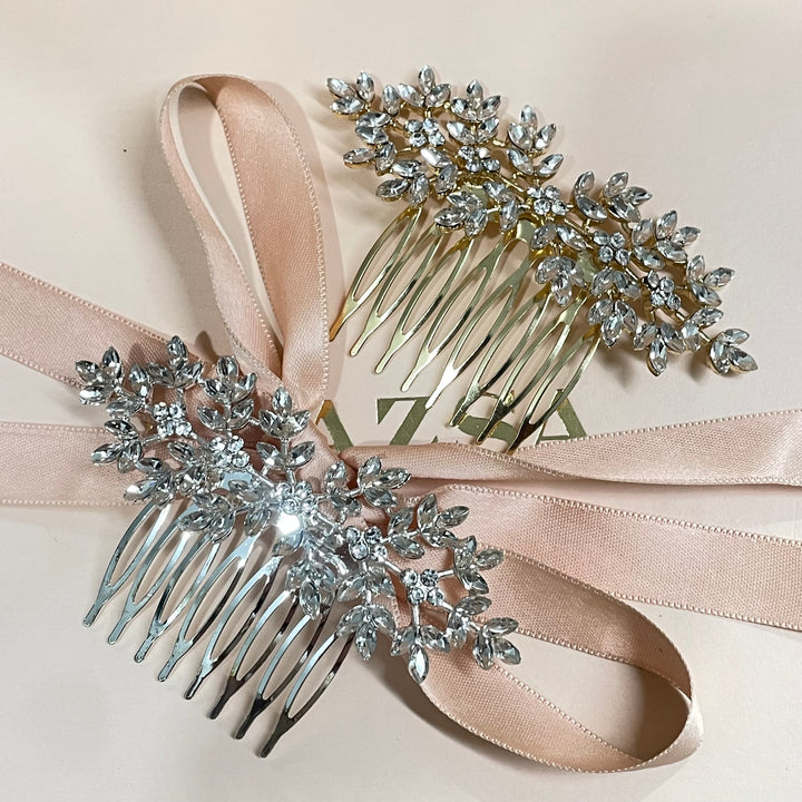 Delicate marquise comb in gold or silver