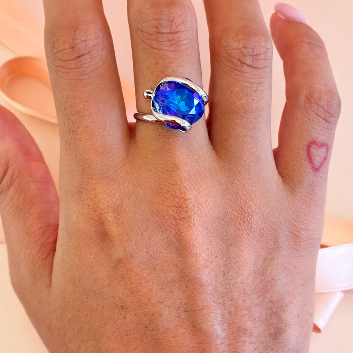 Murano royal blue sterling silver set