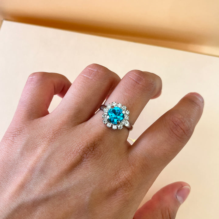 Turquoise Swarovski crystals set