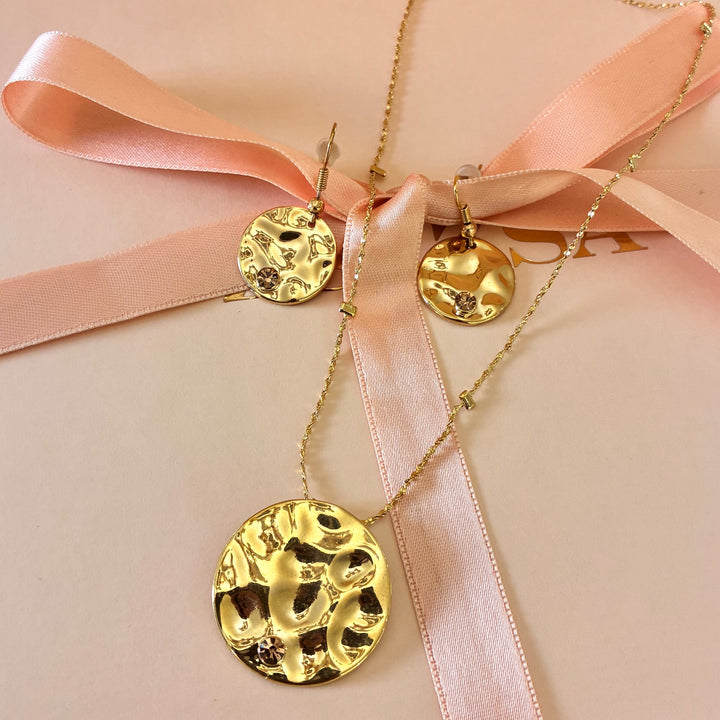 Handmade champagne Swarovski crystals set