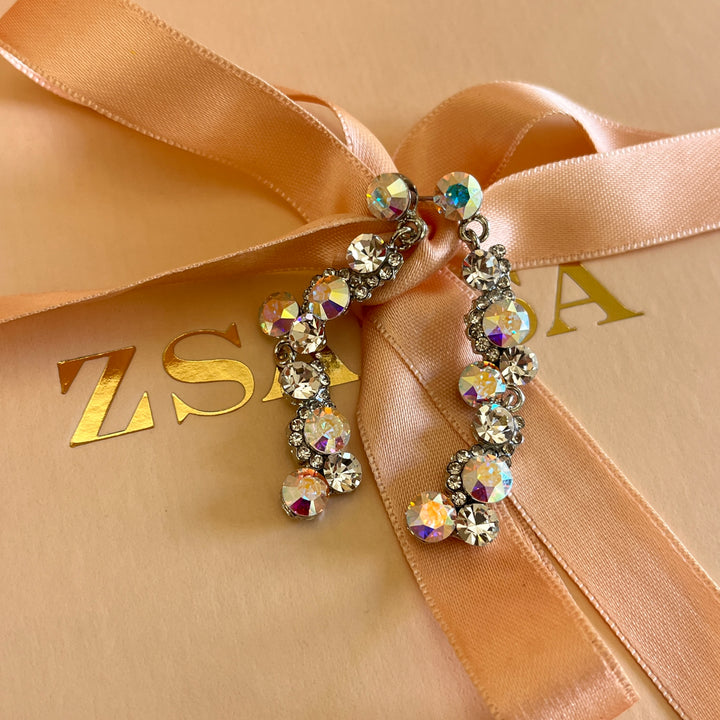 Aurora borealis Swarovski crystals earrings and bracelet