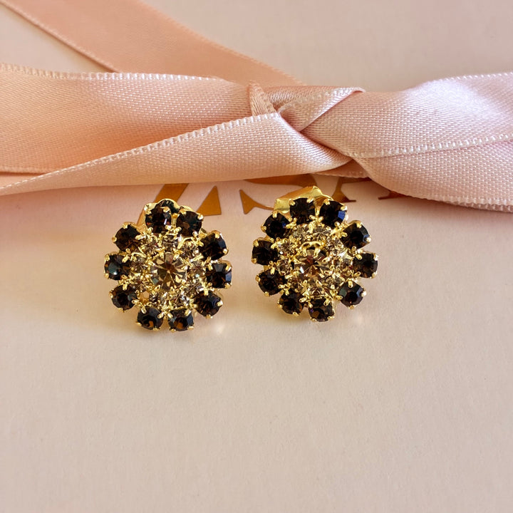 Brown with champagne flowers gold plated set