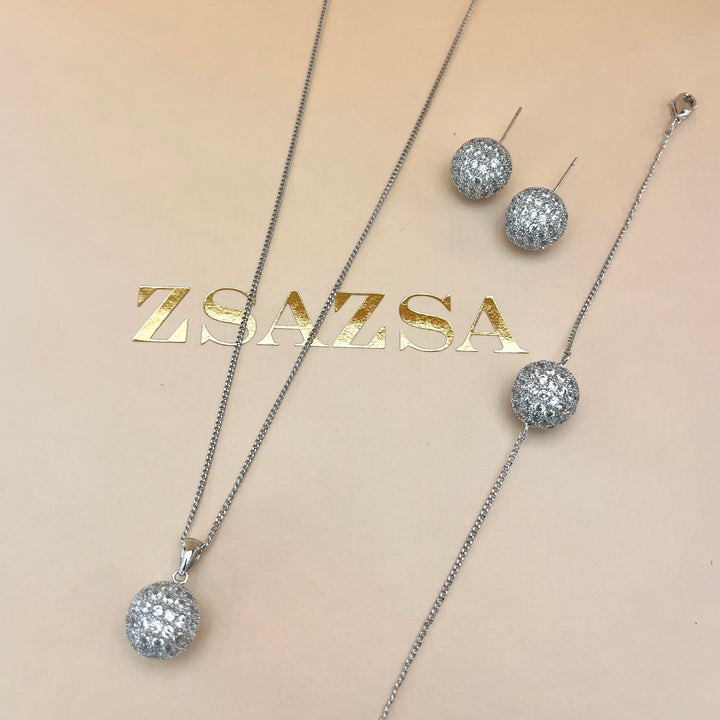 Silver zircone ball set