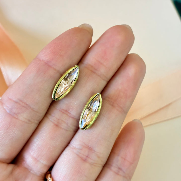 Handmade light pink Swarovski crystals studs