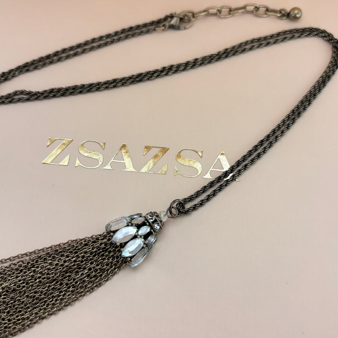 Long rhinestone necklace