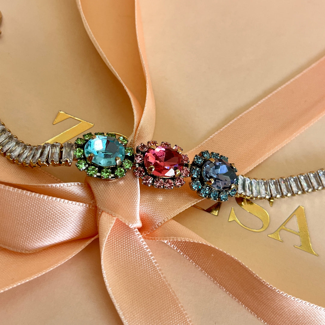 Multicolour Swarovski crystals bracelet