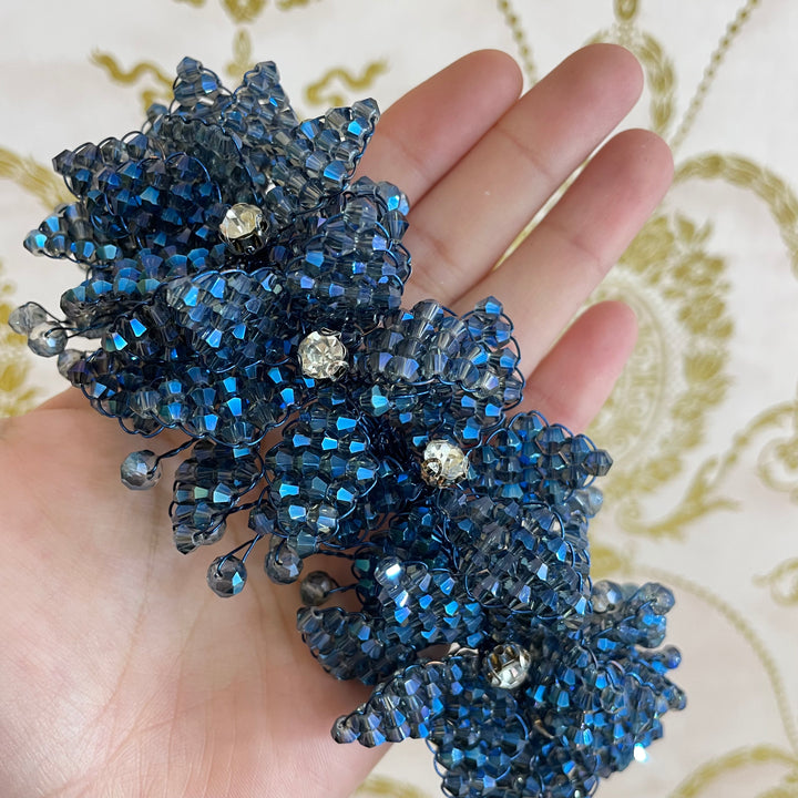 Royal blue flowers headpiece