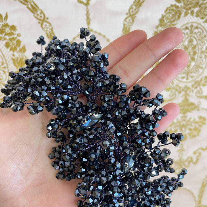 Navy blue marquise headpiece