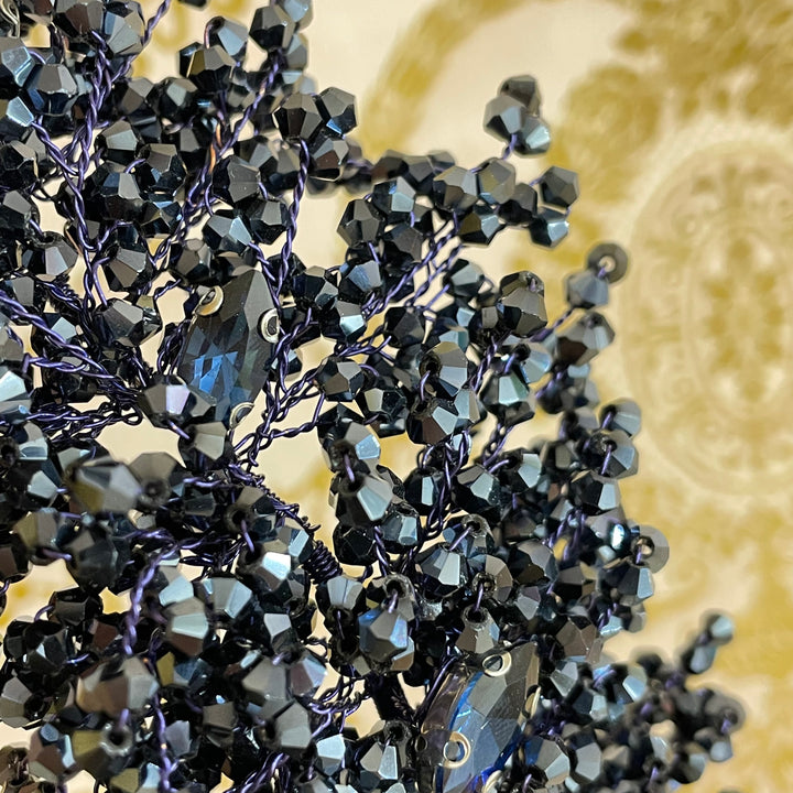 Navy blue marquise headpiece