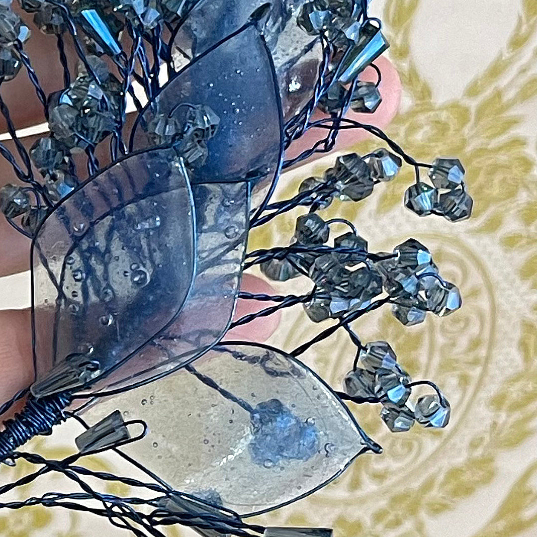 Royal blue hair vine with comb