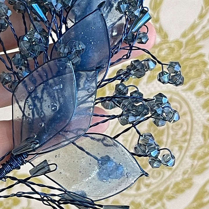 Royal blue hair vine with comb