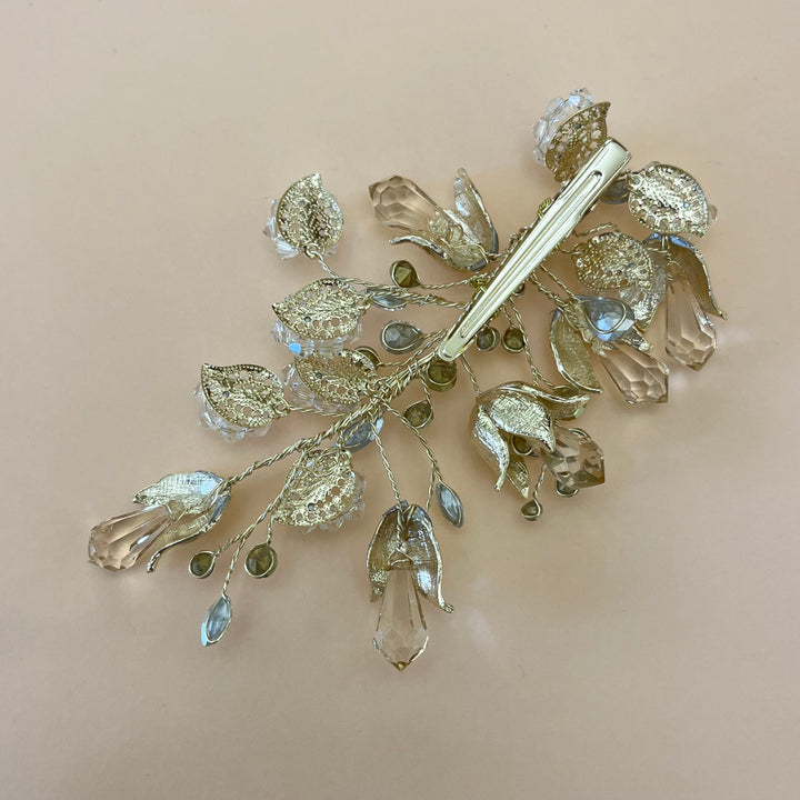 Tulip crystals hair clip