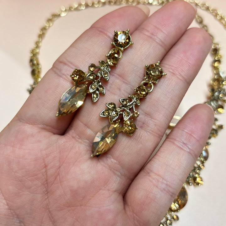 Marquise brown and bronze rhinestone set