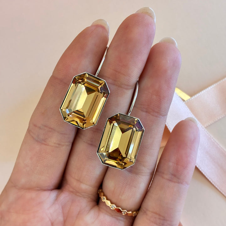 Bronze casual Swarovski crystals hooks