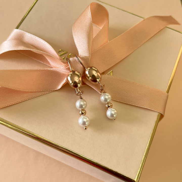 Heart rose gold & pearls set