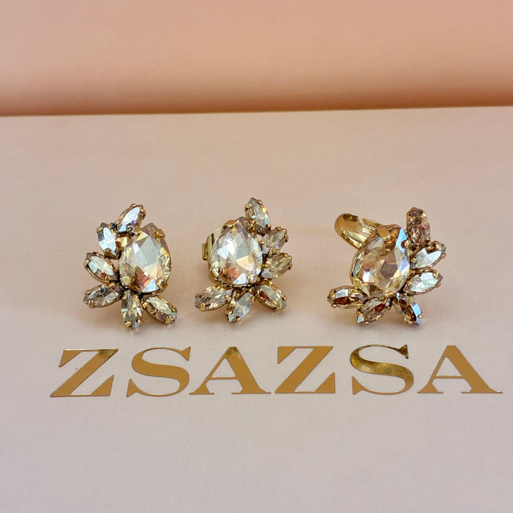 Champagne teardrop gold plated set