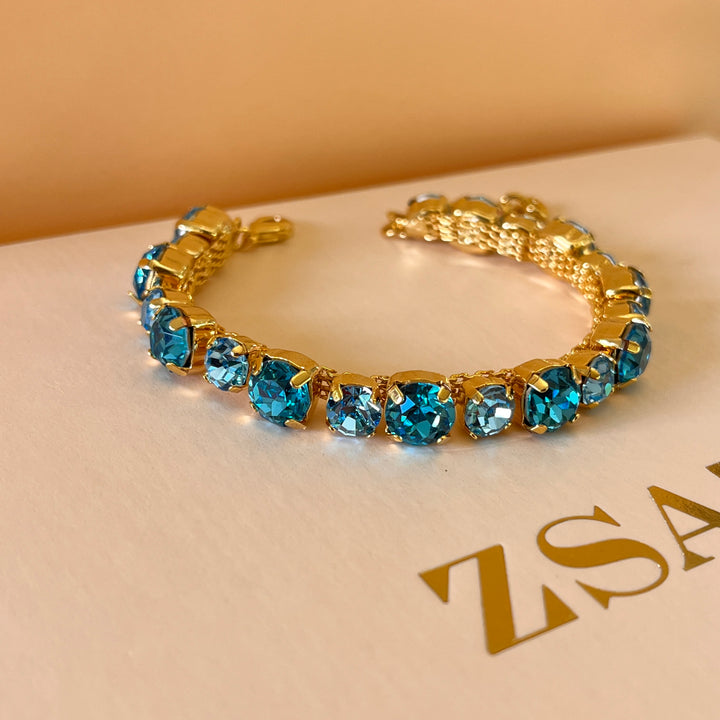 Turquoise Swarovski crystals bracelet